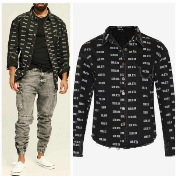 SER.O.YA. $325 ALEX SHIRT JACKET. LOGO Large Men's Unisex